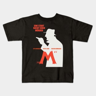 Noir Elegance: M - A City Searches for a Murderer - Peter Lorre Tribute Design Kids T-Shirt